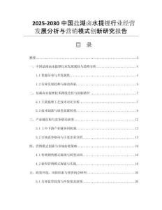 2025-2030中國鹽湖鹵水提鋰行業(yè)經(jīng)營發(fā)展分析與營銷模式創(chuàng)新研究報(bào)告