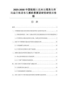 2025-2030中國船舶壓載水處理系統(tǒng)市場運營狀況與發(fā)展前景展望研究研究報告版