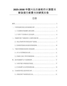 2025-2030中國(guó)風(fēng)鎬鑿巖機(jī)行業(yè)深度調(diào)研及投資前景預(yù)測(cè)研究報(bào)告