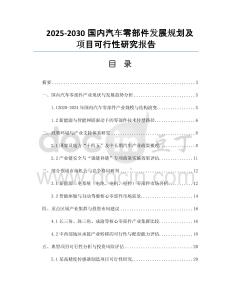 2025-2030國(guó)內(nèi)汽車(chē)零部件發(fā)展規(guī)劃及項(xiàng)目可行性研究報(bào)告