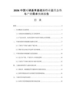 2026中國對硝基苯基硫脲行業(yè)運營態(tài)勢與產(chǎn)銷需求預(yù)測報告
