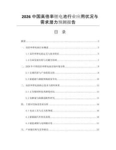 2026中國高倍率鋰電池行業(yè)應用狀況與需求潛力預測報告
