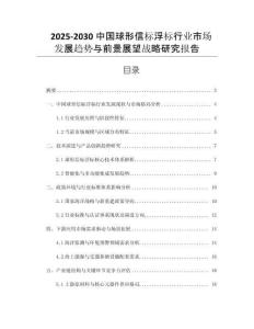 2025-2030中國(guó)球形信標(biāo)浮標(biāo)行業(yè)市場(chǎng)發(fā)展趨勢(shì)與前景展望戰(zhàn)略研究報(bào)告