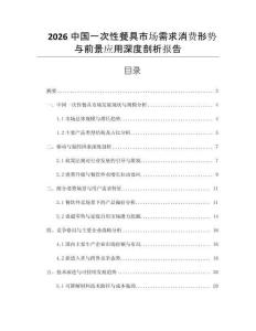 2026中國(guó)一次性餐具市場(chǎng)需求消費(fèi)形勢(shì)與前景應(yīng)用深度剖析報(bào)告