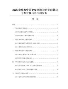 2026全球及中國CVD碳化硅行業(yè)前景動態(tài)及發(fā)展趨勢預(yù)測報告