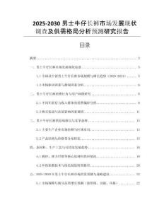2025-2030男士牛仔長褲市場發(fā)展現(xiàn)狀調(diào)查及供需格局分析預(yù)測研究報告