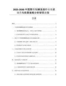 2025-2030中國聚維酮碘溶液行業(yè)現(xiàn)狀調(diào)查與前景策略分析研究報告