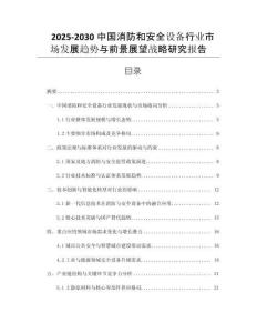 2025-2030中國(guó)消防和安全設(shè)備行業(yè)市場(chǎng)發(fā)展趨勢(shì)與前景展望戰(zhàn)略研究報(bào)告