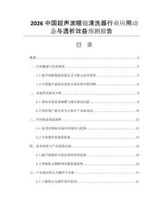 2026中國超聲波眼鏡清洗器行業(yè)應用動態(tài)與透析效益預測報告