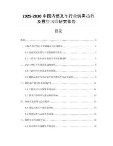 2025-2030中國內(nèi)燃叉車行業(yè)供需趨勢(shì)及投資風(fēng)險(xiǎn)研究報(bào)告
