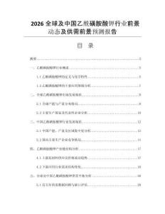 2026全球及中國乙酰磺胺酸鉀行業(yè)前景動態(tài)及供需前景預測報告