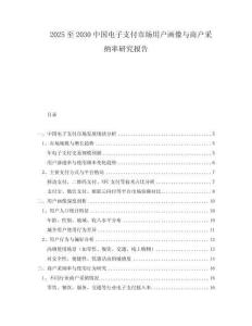 2025至2030中國電子支付市場(chǎng)用戶畫像與商戶采納率研究報(bào)告
