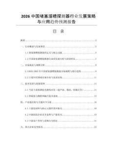 2026中國堵塞溜槽探測器行業(yè)發(fā)展策略與應用趨勢預測報告