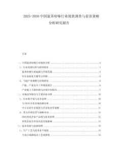 2025-2030中國氯苯吩嗪行業(yè)現(xiàn)狀調(diào)查與前景策略分析研究報告