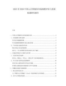 2025至2030中國云計算服務(wù)市場規(guī)模評估與發(fā)展機遇研究報告