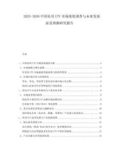 2025-2030中國農(nóng)用UTV市場現(xiàn)狀調(diào)查與未來發(fā)展前景預(yù)測研究報(bào)告