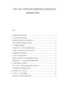 2025-2030中國氧樂果市場銷售格局與投資前景戰(zhàn)略規(guī)劃研究報告