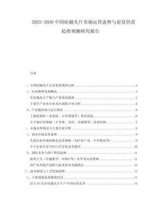 2025-2030中國硅拋光片市場運營態(tài)勢與前景供需趨勢預測研究報告