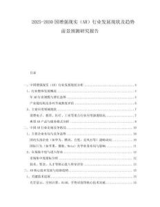 2025-2030國增強(qiáng)現(xiàn)實(shí)（AR）行業(yè)發(fā)展現(xiàn)狀及趨勢(shì)前景預(yù)測(cè)研究報(bào)告