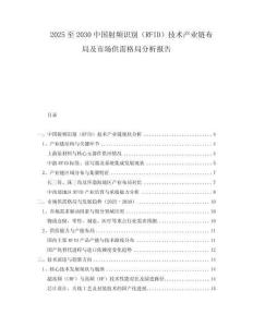 2025至2030中國射頻識別（RFID）技術(shù)產(chǎn)業(yè)鏈布局及市場供需格局分析報告