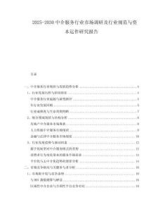 2025-2030中介服務(wù)行業(yè)市場(chǎng)調(diào)研及行業(yè)規(guī)范與資本運(yùn)作研究報(bào)告