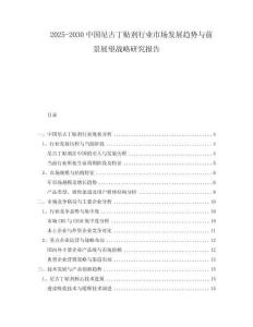 2025-2030中國(guó)尼古丁貼劑行業(yè)市場(chǎng)發(fā)展趨勢(shì)與前景展望戰(zhàn)略研究報(bào)告