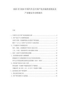 2025至2030中國汽車芯片國產(chǎn)化市場供需狀況及產(chǎn)業(yè)鏈安全分析報告