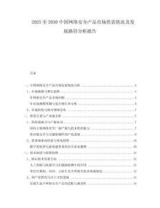 2025至2030中國網(wǎng)絡(luò)安全產(chǎn)品市場供需狀況及發(fā)展路徑分析報告
