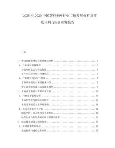 2025至2030中國(guó)智能電網(wǎng)行業(yè)市場(chǎng)發(fā)展分析及前景預(yù)判與投資研究報(bào)告