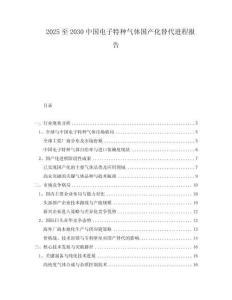 2025至2030中國(guó)電子特種氣體國(guó)產(chǎn)化替代進(jìn)程報(bào)告