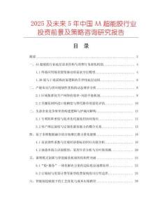 2025及未來5年中國AA超能膠行業(yè)投資前景及策略咨詢研究報(bào)告