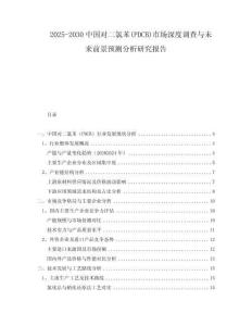 2025-2030中國(guó)對(duì)二氯苯(PDCB)市場(chǎng)深度調(diào)查與未來前景預(yù)測(cè)分析研究報(bào)告