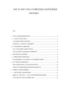 2025至2030中國元宇宙概念發(fā)展與商業(yè)化落地前景研究報告