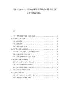 2025-2030中小學(xué)教育課外輔導(dǎo)服務(wù)市場(chǎng)供需分析及發(fā)展策略報(bào)告