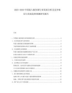 2025-2030中國接入服務器行業(yè)發(fā)展分析及競爭格局與發(fā)展趨勢預測研究報告