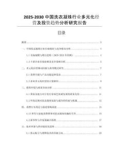 2025-2030中國(guó)洗衣凝珠行業(yè)多元化經(jīng)營(yíng)及投資趨勢(shì)分析研究報(bào)告