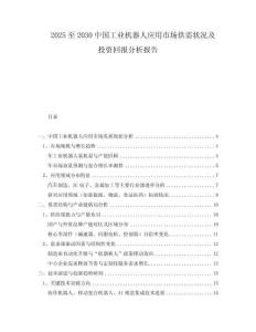 2025至2030中國工業(yè)機(jī)器人應(yīng)用市場供需狀況及投資回報(bào)分析報(bào)告