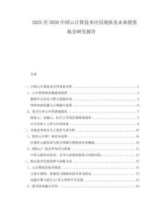2025至2030中國(guó)云計(jì)算技術(shù)應(yīng)用現(xiàn)狀及未來(lái)投資機(jī)會(huì)研究報(bào)告