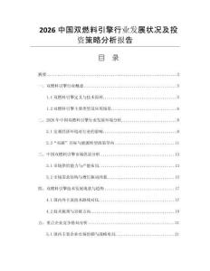 2026中國(guó)雙燃料引擎行業(yè)發(fā)展?fàn)顩r及投資策略分析報(bào)告