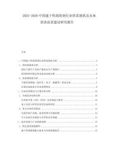 2025-2030中國(guó)速干性潤(rùn)滑劑行業(yè)供需現(xiàn)狀及未來需求前景建議研究報(bào)告
