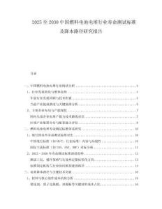 2025至2030中國燃料電池電堆行業(yè)壽命測試標準及降本路徑研究報告