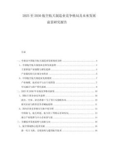 2025至2030航空航天制造業(yè)競爭格局及未來發(fā)展前景研究報告