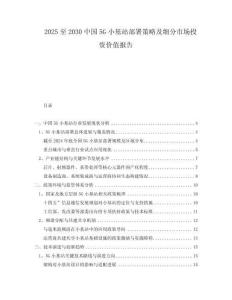 2025至2030中國(guó)5G小基站部署策略及細(xì)分市場(chǎng)投資價(jià)值報(bào)告