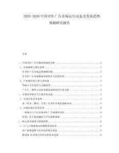 2025-2030中國(guó)RTB廣告市場(chǎng)運(yùn)行動(dòng)態(tài)及發(fā)展趨勢(shì)預(yù)測(cè)研究報(bào)告