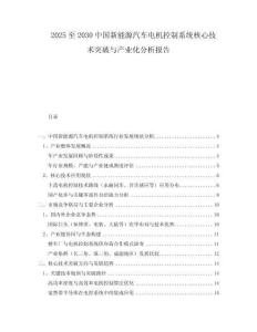 2025至2030中國新能源汽車電機(jī)控制系統(tǒng)核心技術(shù)突破與產(chǎn)業(yè)化分析報(bào)告