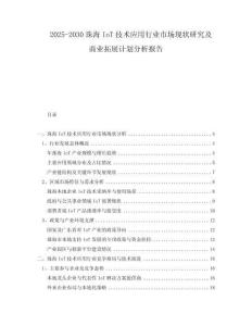2025-2030珠海IoT技術(shù)應(yīng)用行業(yè)市場(chǎng)現(xiàn)狀研究及商業(yè)拓展計(jì)劃分析報(bào)告