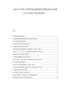 2025至2030中國智能倉儲物流系統(tǒng)集成商交付能力與行業(yè)集中度分析報告