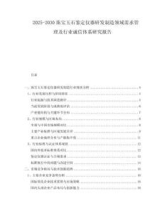 2025-2030珠寶玉石鑒定儀器研發(fā)制造領(lǐng)域需求管理及行業(yè)誠(chéng)信體系研究報(bào)告
