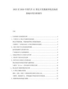 2025至2030中國(guó)汽車AI算法開發(fā)數(shù)據(jù)訓(xùn)練及場(chǎng)景落地應(yīng)用分析報(bào)告