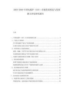 2025-2030中國電弧爐（EAF）市場供需狀況與發(fā)展?jié)摿υu(píng)估研究報(bào)告